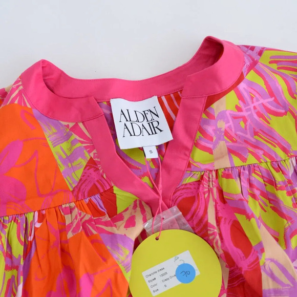 Alden Adair Crazy Crush Purple Pink Floral Charlotte Mini Dress S - Picture 12 of 14